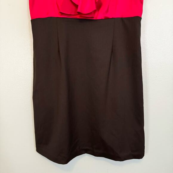 Alice+Olivia Jabot Dress M/L GOSSIP GIRL Waldorf Silk Wool Sleeveless Red Black - Picture 5 of 8